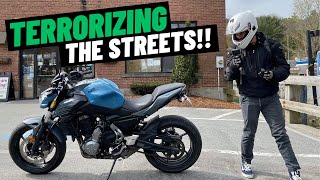 Kawasaki Z650 WIDE OPEN On The Streets  First Mods [upl. by Ledua889]