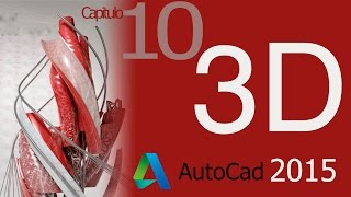 AutoCAD 2015 Alinear copiar y crear simetrias y matriz 3D Curso 3D español Cap 10 [upl. by Jayne]