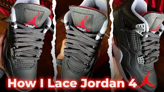 How To Lace JORDAN 4 BRED REIMAGINED Tutorial amp On Feet [upl. by Julina]