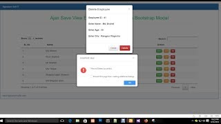 Ajax insert Save View Edit Update Delete With Bootstrap Modal amp Popover4 [upl. by Livesay]