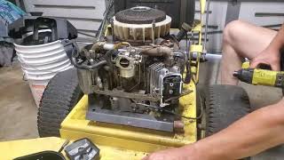 Briggs and Stratton V Twin Mower Head Gasket and Valve Work  Dane Scag Bio [upl. by Enitsirc529]