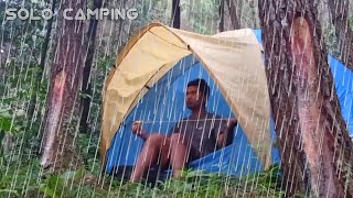 solo camping heavy rain and storms sleeping in a very comfortable and relaxing tent [upl. by Nava]