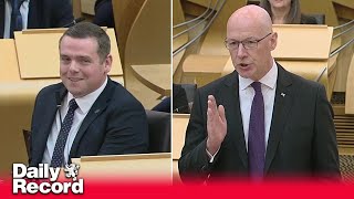 John Swinney accuses Douglas Ross of personal abuse and losing the argument at FMQs [upl. by Greenburg]