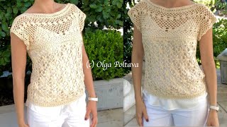 How to Crochet Lacy Summer Blouse Lacy Flowers Blouse Crochet Video Tutorial [upl. by Reggi]