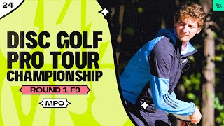 2024 Disc Golf Pro Tour Championship  MPO R1F9  Buhr Wysocki Anttila Heimburg  JomezPro [upl. by Tamanaha]