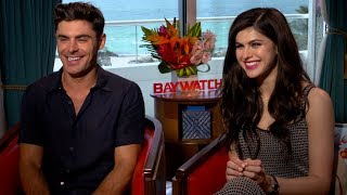 Interview with Zac Efron and Alexandra Daddario for Baywatch [upl. by Acinahs]