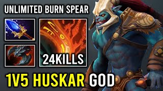 NEW HUSKAR GOD 100 Aggressive Double Jump with 1v5 Unlimited Burning Spear DPS Dota 2 [upl. by Peacock910]