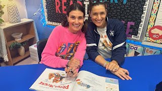 Idina Menzel and Cara Mentzel visits Fulton County school to read her new children’s book [upl. by Barbaresi]