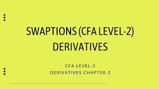 Swaptions in Derivatives  CFA Level2  Derivatives [upl. by Adallard642]