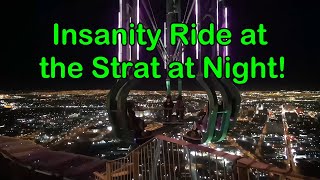 Insanity Ride at the Strat at Night  The Vegas Tourist [upl. by Fraase]