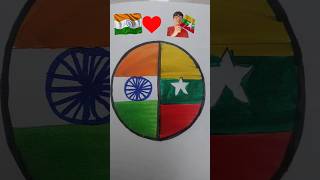 🇮🇳♥️🇲🇲republic day 26january art viral youtubeshorts dipmalakidrawing trending [upl. by Dibb]