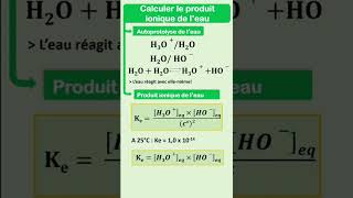 Comment calculer le produit ionique de leau [upl. by Anayit786]