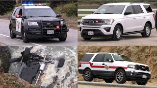 CHP SMC Sheriff Responding To Vehicle Over Cliff Triple Fatal [upl. by Kano561]