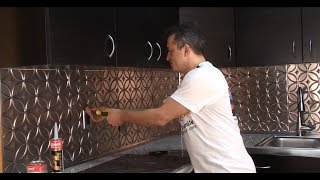 How to Remove and Install Backsplash Panels  Talissa Decor  Part 1 [upl. by Alema]