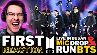 NON KPOP FAN REACTS TO BTS LIVE For The FIRST TIME  MIC DROP amp RUN BTS LIVE IN BUSAN REACTION [upl. by Rima518]