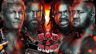 THE Bloodline vs Roman Reigns amp Cody Rhodes WWE Bad Blood 2024 [upl. by Porche]