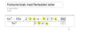 Faktorisere og forkorte brøk [upl. by Bayard]