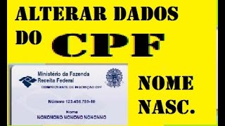 Alteração cadastral do CPF Como fazer atualização cadastral do CPF MUITO FÁCIL E RÁPIDO [upl. by Dempster]