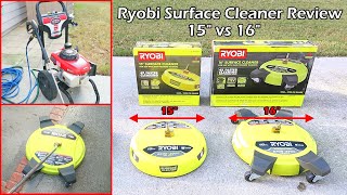 How To Pressure Wash With Ryobi Surface Cleaner  15quot vs 16quot Surface Cleaner [upl. by Sharl474]