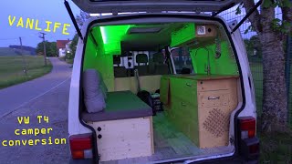 VW T4 camper van conversion  27  erste Nacht im fast fertigen Camper  Ben am Leben [upl. by Jeno]