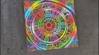 Relaxing Mandala Art on Rainbow Scratch Paper 🌈💫  ASMR Series 3 [upl. by Talia]