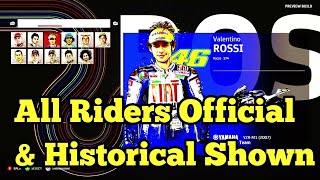 MotoGP 21 All Official Riders  Historical Riders Shown [upl. by Ymeraj]