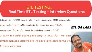 etl testing interview questions and answers  scenario based etl testing questions and answers [upl. by Ylahtan960]