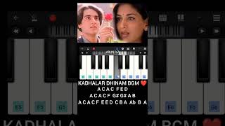 KADHALAR DHINAM BGM ❤️ 🎹 EASY PIANO 🎹 TUTORIAL WITH NOTES  A R Rahmanpianotamil arrahman [upl. by Dihahs81]