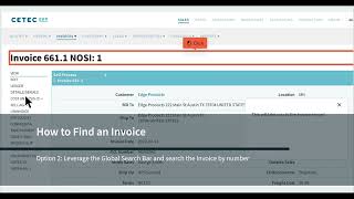 How to Find an Invoice in Cetec ERP [upl. by Dnomzed]