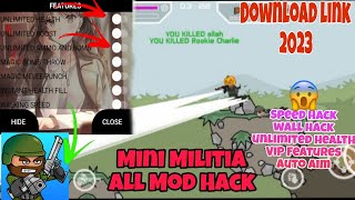 Mini Militia All MOD Hack Download Link🔥Speed hack wall hack unlimited health and VIP Features😱 [upl. by Hamid]