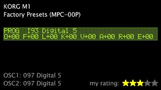KORG M1 Factory Presets MPC00P Part 33 [upl. by Mccallum]
