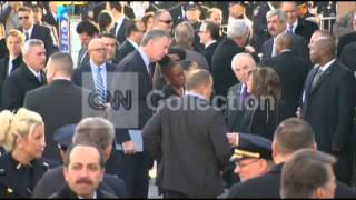 NYPD OFC RAMOS FUNERALMAYOR DE BLASIO ARRIVAL [upl. by Schaeffer]