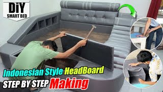 Easy DIY Indonesian Style Tufted Headboard  Step By Step Making  maan clips [upl. by Radbun434]