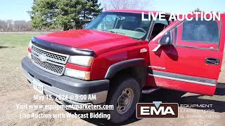 To be sold at Auction May 15 2024  900AM  241  2005 Chevy pickup truck model 2500 HD LS [upl. by Pinkham]