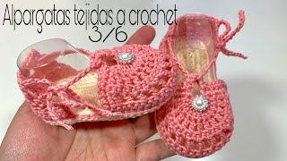 Alpargatas para bebe tejidas a crochet  36 Meses  Paso a paso  Sandalias tejidas [upl. by Graf592]