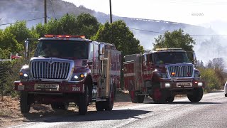 Brush Fire Erupts on Highway 173 in Hesperia [upl. by Iruy]