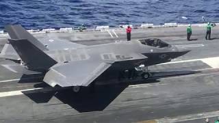 F35C First Integrated Carrier Ops Aboard USS Lincoln [upl. by Ama]