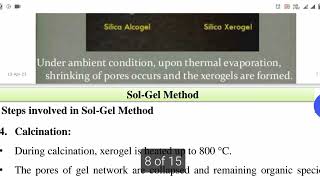 Sol gel method of material processing Presentation [upl. by Marchelle]