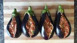 Recette Aubergine farcie à la viande hachée [upl. by Nickey989]