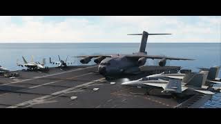 AIRBUS A400M takeoff from AIRCRAFT CARRIER other POV [upl. by Metzgar]