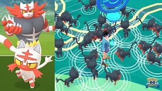 Litten Community Day Incineroar learns Blast Burn amp Darkest Lariat [upl. by Kezer869]