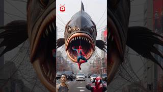 Spiderman and piranha marvel avengers spiderman shortvideo shorts short [upl. by Leseil436]