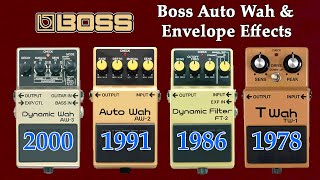 Boss Auto Wah and Envelope Pedals Through The Years TW1 FT2 AW2 AW3 [upl. by Ettenahs]