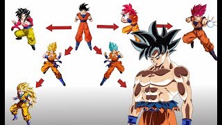 Explicación Lineas Evolutivas de las Transformaciones de Goku  Dragon Ball Super [upl. by Siryt]