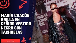 María Chacón brilla en ceñido vestido negro con tachuelas [upl. by Murdock]