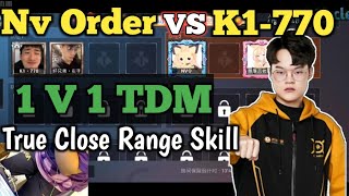 NvXQF Order True Close Range Skills • NV Order Vs K1770 1V1 TDM Match • 5 Finger Pubg Pro 2020 [upl. by Anitsrik471]