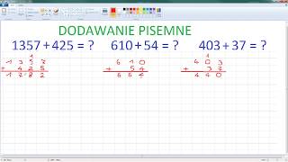 Jak dodawać pisemnie liczby  przykłady  ForumWiedzy [upl. by Gayn]