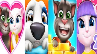 My Talking Hank vs Toms Love letters vs My Talking Angela 2 vs Talking Tom Gold Run Gameplay [upl. by Nixon]