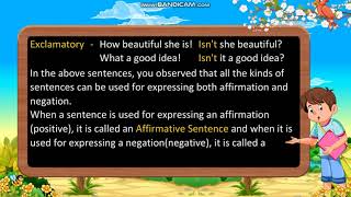 Class 6 Affirmative and Negative Sentences [upl. by Ninahs596]