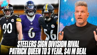 Patrick Queen Signing 3 Year 41 Million Deal With Division Rival Steelers  Pat McAfee Reacts [upl. by Louella339]